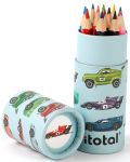 Кутия с моливи I-Total Cars - 12 цвята - 2t