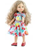 Кукла Paola Reina Amigas - Карла, с цветна рокля на плодчета, 32 cm - 1t