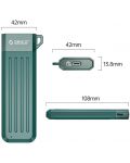 Кутия за за SSD Orico - MM2C3-BP, M.2 SATA B, USB 3.1, зелена - 2t