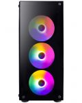 Кутия 1stPlayer - Fire Dancing V3-B RGB, mid tower, черна/прозрачна - 3t