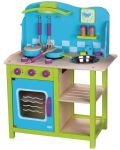 Дървена детска кухня Lelin - Морски бриз, с посуда - 1t