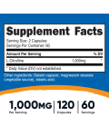 L-Citruline, 1000 mg, 120 капсули, Nutricost - 2t