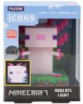 Лампа Paladone Games: Minecraft - Axolotl Icon - 5t
