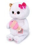 Плюшена играчка Budi Basa - Коте Ли-Ли бебе, с розова рибка, 20 cm - 3t