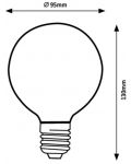 LED крушка Rabalux - E27, 4W, G95, 2700К, филамент - 10t