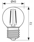 LED крушка Vivalux - GF45, E27, 4W, 3000K, филамент - 3t