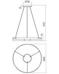 LED Пендел Smarter - Castle 01-3172, IP20, 240V, 36W, златист мат - 2t