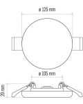 LED панел за вграждане Emos - ZV1132, IP65, 10W, 4000K, 900lm, бял - 2t