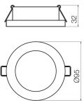 LED Луна за вграждане Smarter - MT 137 70349, IP44, 240V, 7W, бял мат - 3t