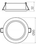 LED Луна за вграждане Smarter - MT 138 70351, IP44, 240V, 7W, бял мат - 3t