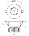 LED Луна за вграждане Smarter - MT 128 70363, IP20, 240V, 5W, бяла - 3t