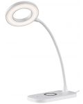 LED лампа с безжично зарядно Rabalux - Hardin, бяла - 3t