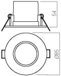 LED Луна за вграждане Smarter - PT07 70403, IP44, 240V, 5W, бял мат - 2t