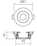 LED Луна за вграждане Smarter - MT 119 70324, IP20, 240V, 1W, бяла - 3t