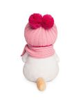 Плюшена играчка Budi Basa - Коте Ли-Ли, с розови шапка и шал, 24 cm - 3t