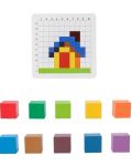Логическа игра Smart Baby - Подреждане на дървени блокчета по шаблон - 2t