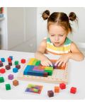 Логическа игра Smart Baby - Подреждане на дървени блокчета по шаблон - 4t