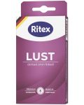 Lust Презервативи, оребрени и с точки, 8 броя, Ritex - 1t