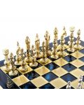 Луксозен шах Manopoulos - Ренесанс, сини полета, 36 x 36 cm - 4t