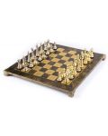 Луксозен шах Manopoulos - Staunton, кафяво и златисто, 44 x 44 cm - 1t