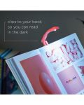 Малка цветна лампичка за книга - розова - 3t