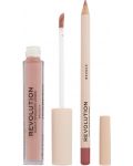 Makeup Revolution Kомплект за устни - Червило и Молив Brunch, 3 ml + 1 g - 2t
