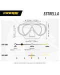 Маска за гмуркане Cressi - Estrella, аквамарин/прозрачна - 2t