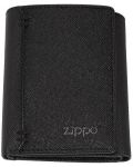 Мъжки портфейл Zippo Saffiano Tri-Fold - RFID защита, черен - 1t