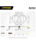 Маска за гмуркане Cressi - Matrix, черна/червена - 2t