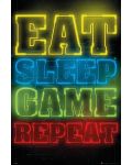 Макси плакат GB eye Humor: Gaming - Eat Sleep Game Repeat - 1t