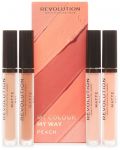 Makeup Revolution Комплект течни червила My Colour My Way, Peach, 4 броя - 1t