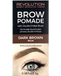 Makeup Revolution Помада за вежди, Dark Brown, 2.5 g - 2t