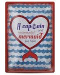 Метална табелка - A captain and his beautiful mermaid live here - 1t