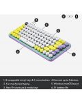 Механична клавиатура Logitech - POP Keys, безжична, Brown, лилава/зелена - 6t