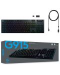 Механична клавиатура Logitech - G915, Tactile, US, черна - 9t