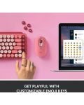 Механична клавиатура Logitech - POP Keys, безжична, Brown, розова - 3t