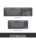 Механична клавиатура Logitech - MX Mechanical Mini, безжична, сива - 10t