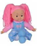 Мека кукла Simba Toys - Flower Dolly, с розова коса и синя рокля - 1t