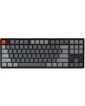 Механична клавиатура Keychron - K8 HS TKL, Gateron Brown, RGB, черна - 1t