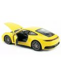 Метална кола Welly - Porsche 911 Carrera, жълта, 1:24 - 3t