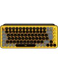Механична клавиатура Logitech - POP Keys, безжична, Brown, жълта/черна - 1t