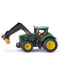 Метална играчка Siku - Трактор с щипки John Deere, зелен - 1t