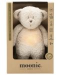 Мека играчка с нощна лампа и успокояващи звуци Moonie Organic - Мечо, Sand Natur - 2t