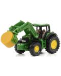 Метална количка Siku Agriculture - Трактор за товарене на бали сено John Deere - 2t