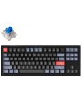 Механична клавиатура Keychron - V3 TKL Knob QMK, Blue, Carbon Black - 1t