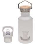 Метална бутилка Lassig - Adventure Bear, 500 ml, сива - 1t
