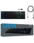 Механична клавиатура Logitech - G915, US Layout, linear switches, черна - 10t