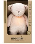 Мека играчка с нощна лампа и успокояващи звуци Moonie Organic - Мечо, Rose Natur - 2t