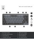 Механична клавиатура Logitech - MX Mechanical Mini, безжична, сива - 7t