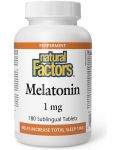 Melatonin, 1 mg, 180 сублингвални таблетки, Natural Factors - 1t